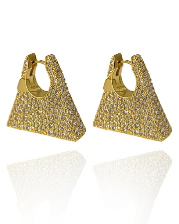 Argola Cravejada Ouro Riri