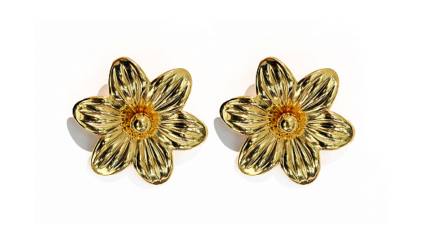 Brinco Flor Ouro Bali