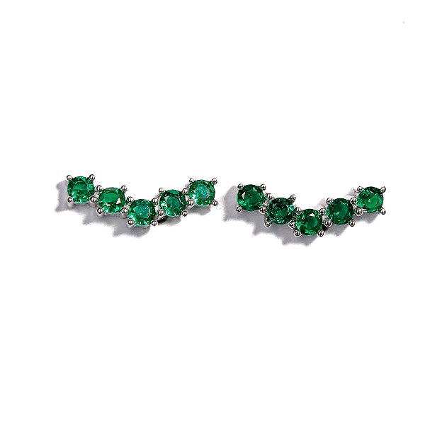 Ear Cuff Esmeralda Prata 925