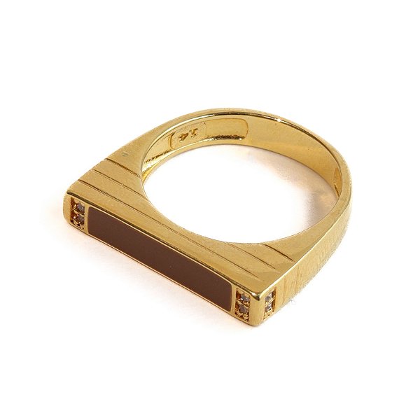 Anel Minimalista Quadrado Ouro