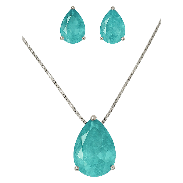 Conjunto Gota Zircônia Turmalina