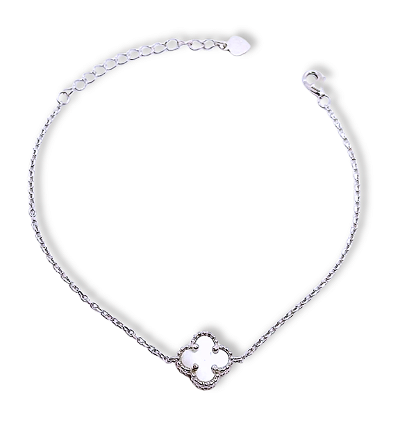 Pulseira Trevo Madrepérola Prata 925