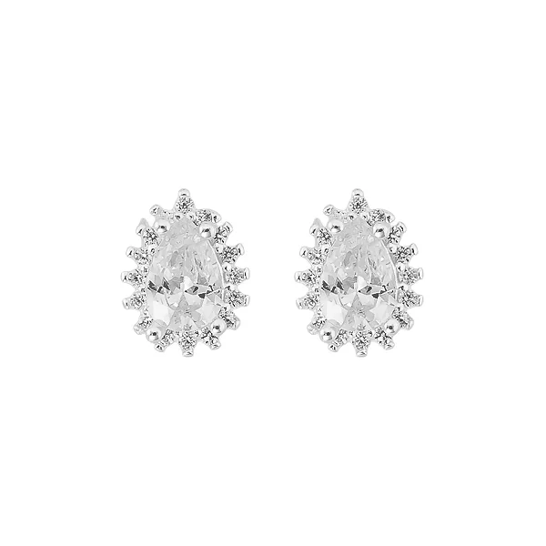 Brinco Gota Cristal Prata 925