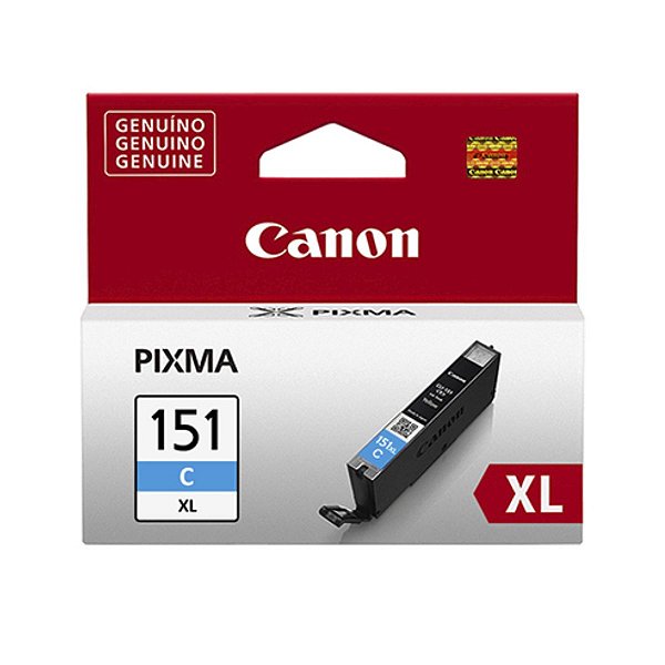 Cartucho Jato de Tinta Canon CLI151 XL Ciano - Canon IP7210 IP8710 IX6810 MG5510 Original 11ml