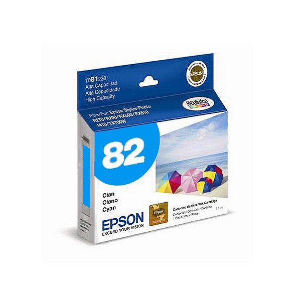 Cartucho Jato de Tinta Epson T082220AL T082 Ciano - Epson R290 R270 R390 RX590 Original 7ml