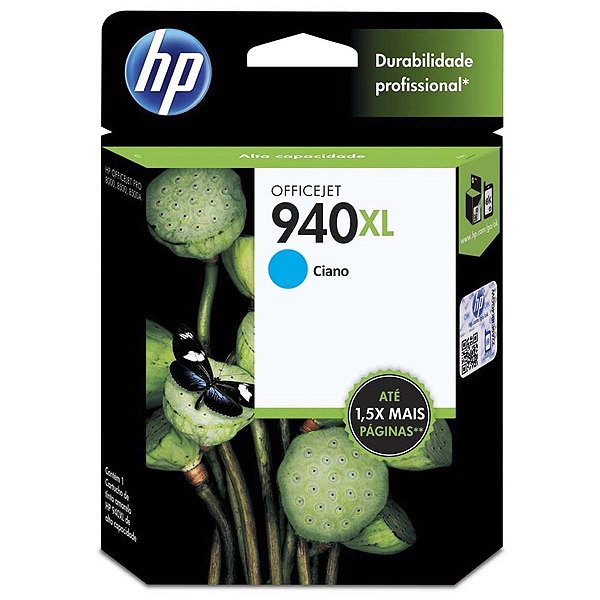 Cartucho Jato de Tinta HP C4907AB 940XL Ciano - HP 8500 8000 8000WL 8500W Original 19ml