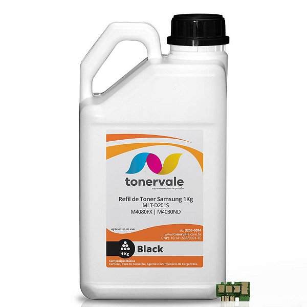 Combo Toner Refil + 2 Chip Toner Samsung M4080FX M4030ND - D201S de 1kg