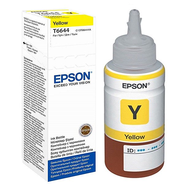 Garrafa de Tinta para Bulk Ink Epson T664120 L 365 Yellow Corante Original de 70ml