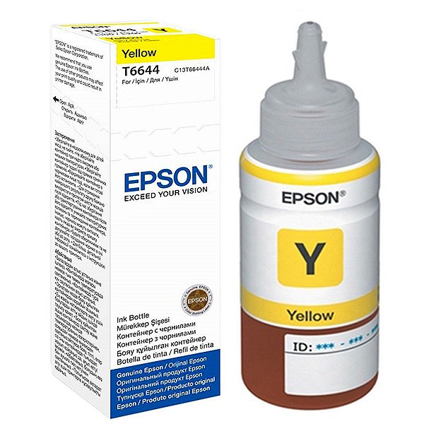 Garrafa de Tinta para Bulk Ink Epson T664120 L 365 Yellow Corante Original de 70ml