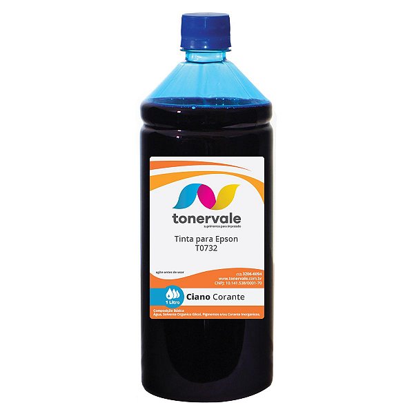 Garrafa de Tinta para Epson T 073 - Epson TX300F CX4900 CX7300 TX200 Ciano Corante de 1 Litro