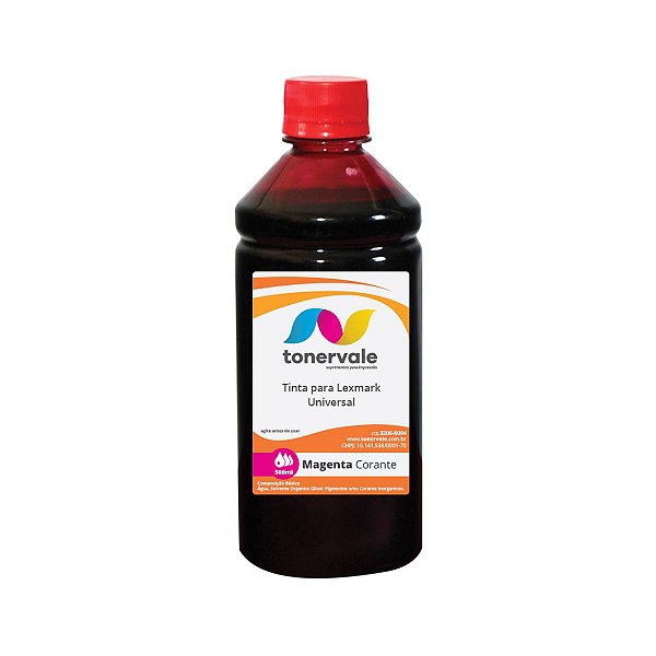 Garrafa de Tinta para Lexmark Universal Corante Magenta de 500ml