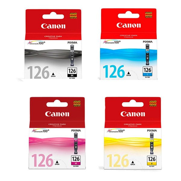 Kit 4 Cartucho de Tinta Canon CLI126 - Canon IP4810 PRO9000 IX6510 MG5210 Original