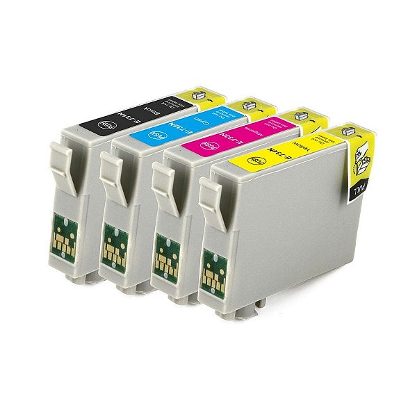 Kit 4 Cartucho de Tinta Epson T 073 Black + T 073 Coloridos - Epson TX300F CX4900 CX7300 TX200 Compatível