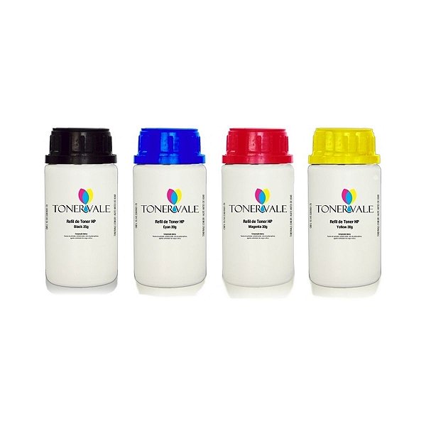 Kit 4 Toner Refil HP 126A CE310A 311 312 313 CMYK - HP CP1025 M175 CP1025NW M175NW M175A, Dose Única