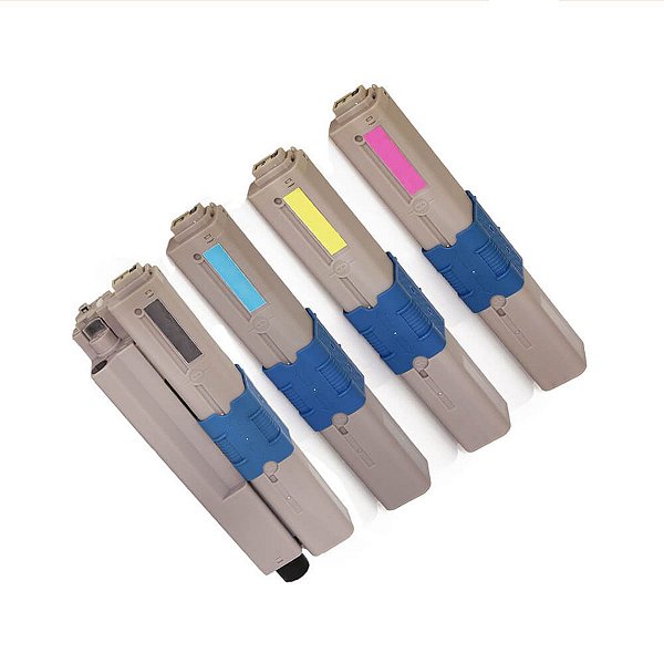 Kit 4 Toner Compatível Okidata C330 C330DN C331 MC361 C310 C530 MC362 MC561 - 44469801 703 702 701 CMYK