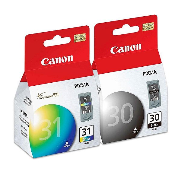Kit Cartucho Canon IP-1800 IP-1900 IP-2500 IP-2600 - Canon PG 30 Black e CL 31 Color Original