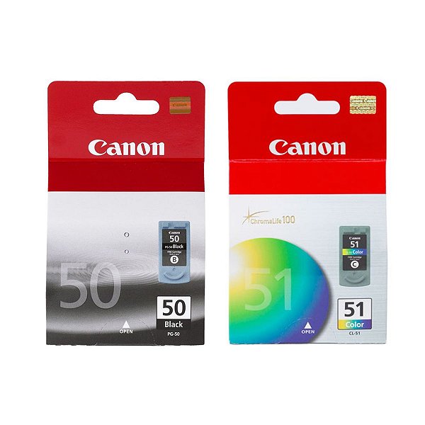 Kit Cartucho Canon MP-160 MP-150 MP-170 IP-2200 - Canon PG 50 Black e CL 51 Color Original