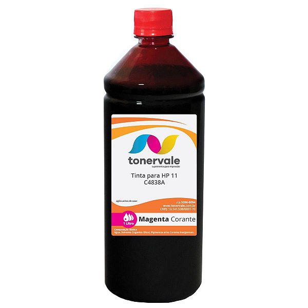 Refil de Tinta para HP 11 C4837A Magenta - HP 500 2600 K850 9130 9120 9110 Corante de 1 Litro