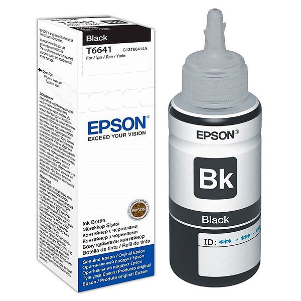 Tinta para Bulk Ink Epson T664120 AL - L200 L1300 L220 L355 L455 L375 L365 Black Corante Original de 70ml