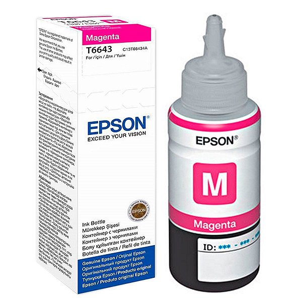 Tinta para Bulk Ink Epson T664320 AL - L200 L1300 L220 L355 L455 L375 L365 Magenta Corante Original de 70ml