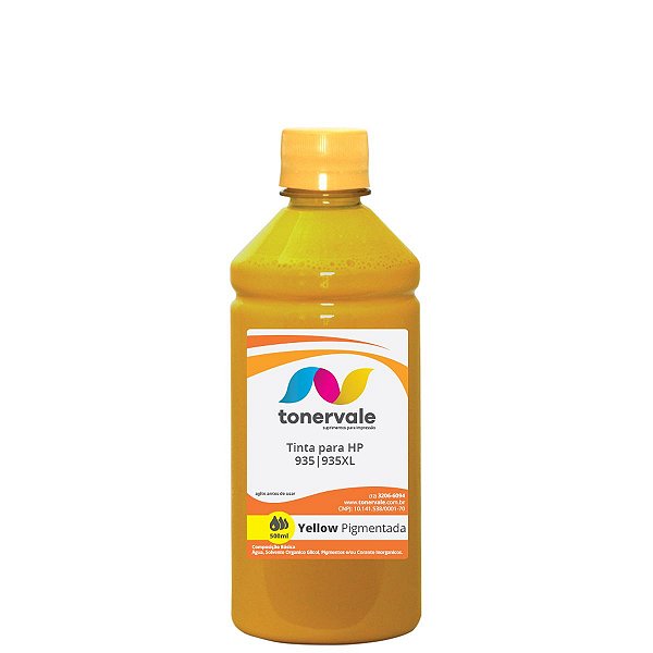 Tinta para Cartucho HP C2P26A 935 Yellow Pigmentada - Impressoras HP 6830 E3E02A 6230 E3E03A de 500ml