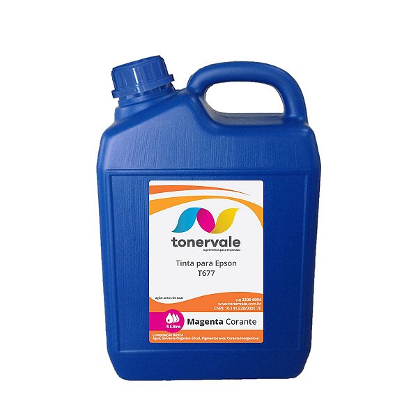 Tinta para Epson T6773 Magenta - Impressoras Workforce Pro 4022 4592 4092 4532 Corante de 5 Litros