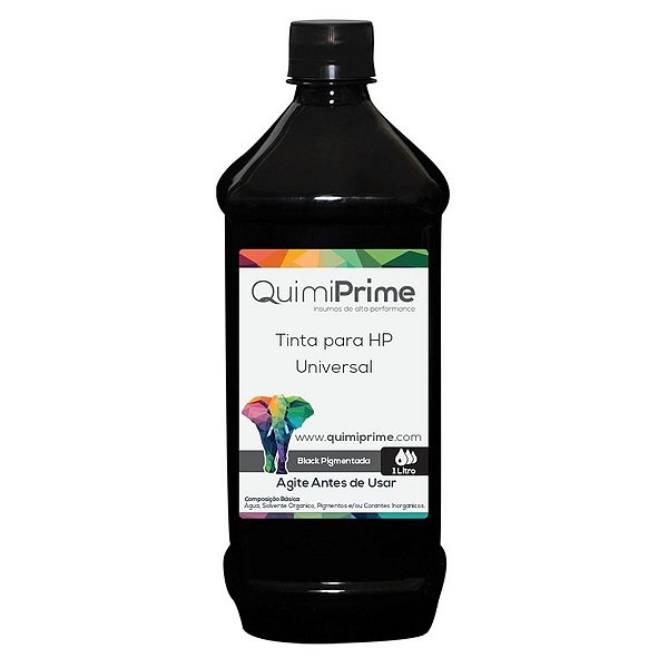 Tinta para Recarga HP Universal Pigmentada Black de 1L - Quimiprime