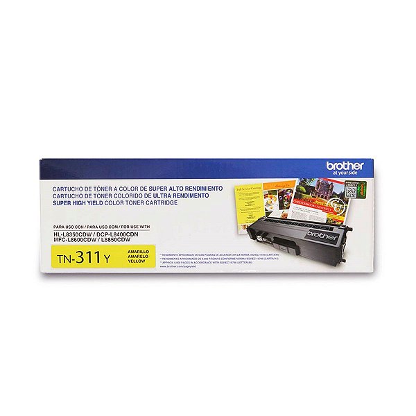 Toner Original Brother TN 311 Amarelo - L8400CDN L8850CDW L8600CDW HL-L8350CDW para 1.500 cópias