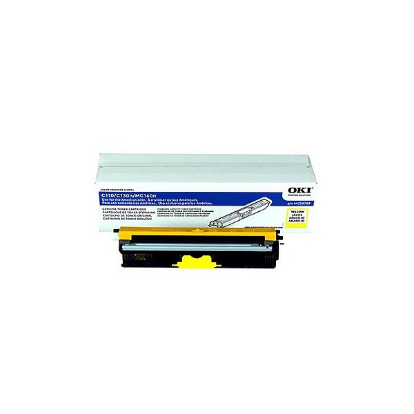 Toner Original Okidata C110 MC160 C130 - 44250709 Yellow para 2.500 Cópias