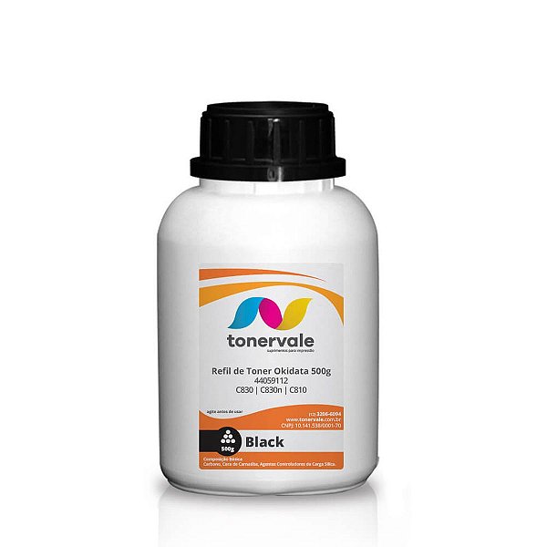 Toner Refil para Okidata C830dn 44059112 - C830n C830 C810 Black de 500g