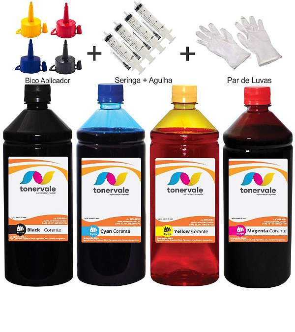 Kit 4 Tinta HP 8600 950xl e 951xl de 1 Litro Linha Platinum