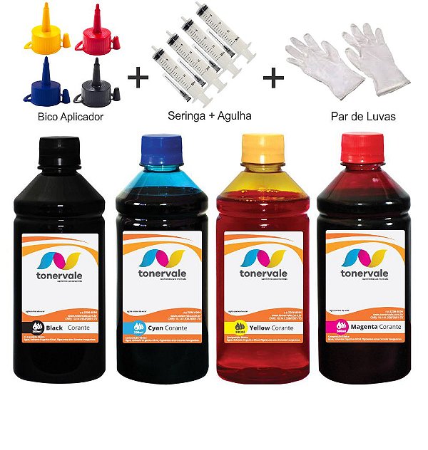Kit 4 Tinta Lexmark PRO 705 105BK e 100C de 500ml Linha Platinum