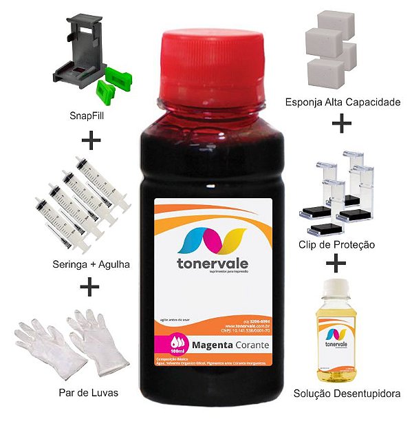 Tinta HP 675 - CN691AL Magenta de 100ml Linha Platinum