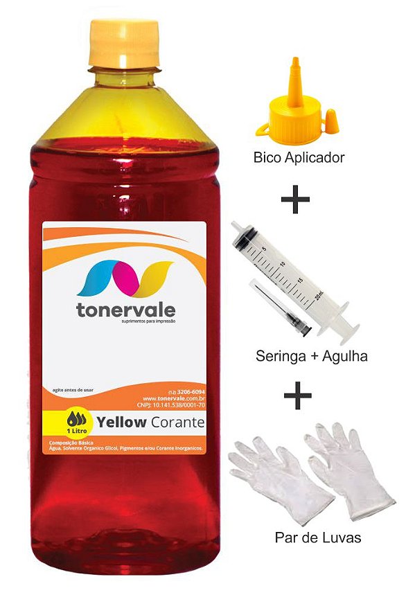 Tinta HP 712 - 3ED69A Yellow de 1 Litro Linha Platinum