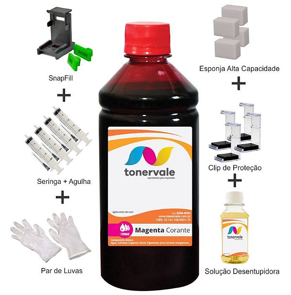 Tinta HP 5650 57 - C6657A Magenta de 250ml Linha Platinum