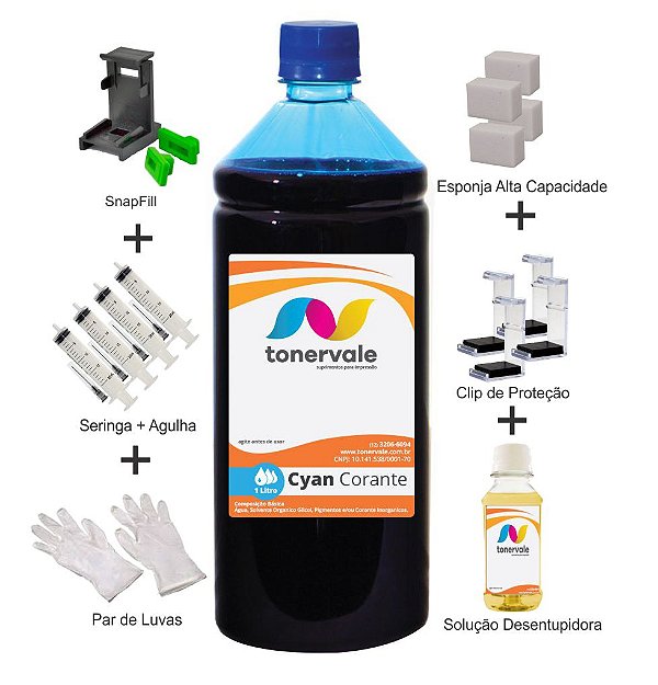 Tinta HP 2175 57 - C6657A Cyan de 1 Litro Linha Platinum