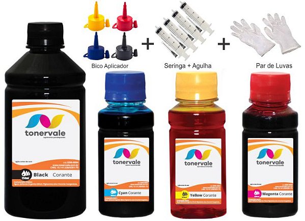Kit 4 Tinta HP 932xl e 933xl de 250ml Black e 100ml Color Linha Platinum