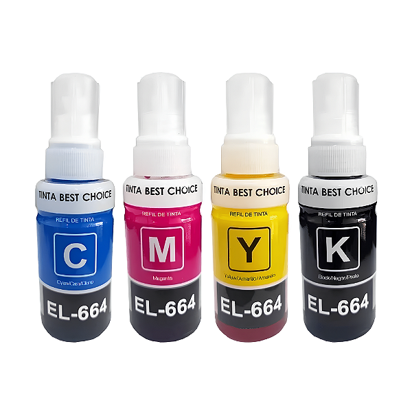 Kit Refil de Tinta Para Epson L606 T664120 CMYK compatível