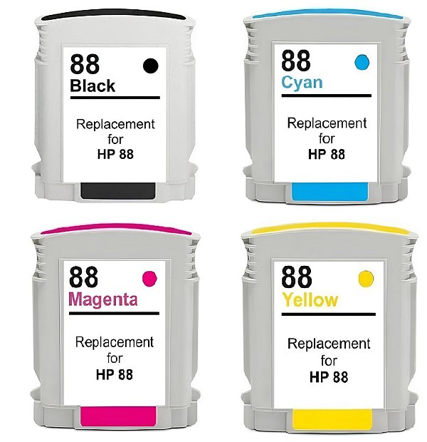 Kit Cartucho Para HP K7590 88xl compatível