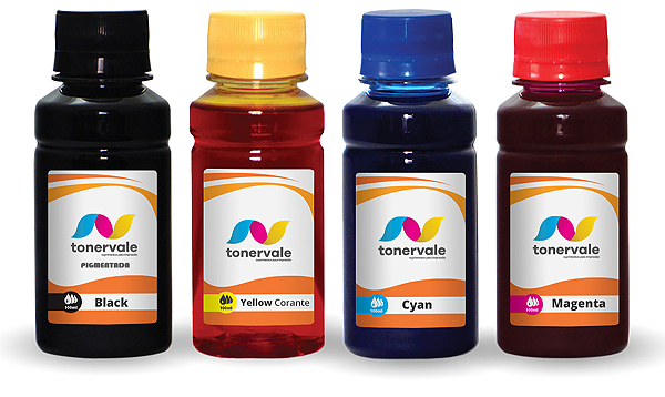 Kit 4 Tinta HP 4622 4620 C5324 564 de 100ml BK Pigmentado