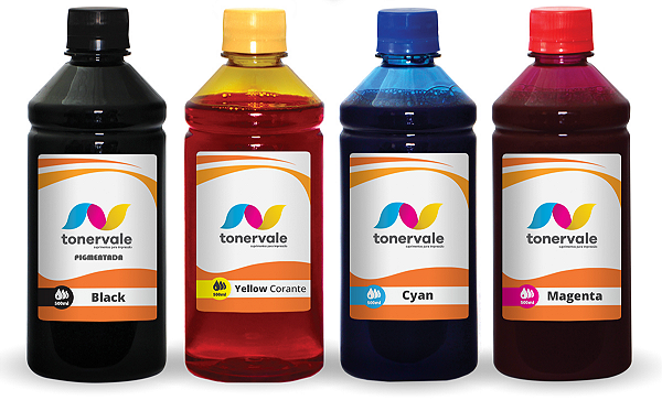 Kit 4 Tinta HP 667 664 662 667 664 662 1,25L BK Pigmentado