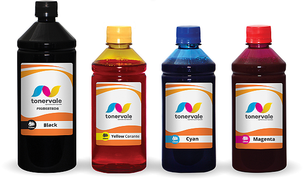 Kit 4 Tinta HP Smart Tank 517 617 502 2,5L BK Pigmentado
