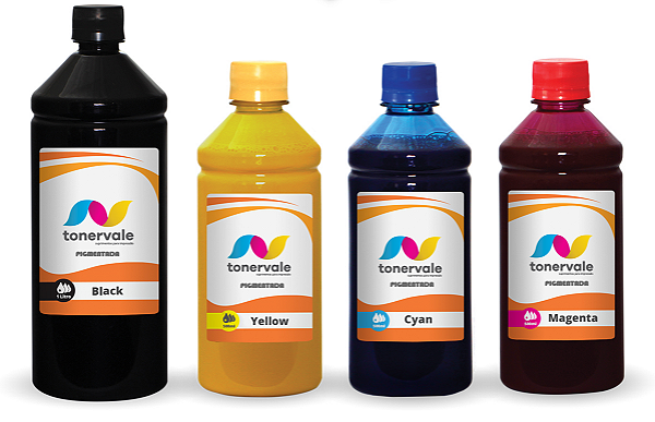 Kit 4 Tinta HP 7500A 6000DWN 6500A 2,5L CMYK Pigmentado