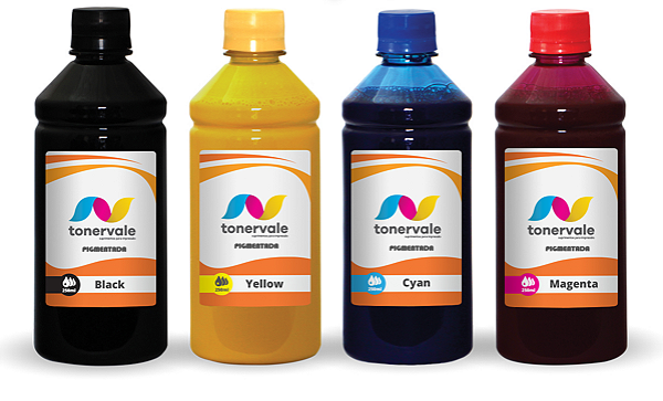 Kit 4 Tinta HP Pro 7740 8210 8216 250ml CMYK Pigmentado