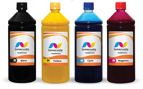 Kit 4 Tinta HP T100 T120 T125 T130 711 1L CMYK Pigmentado