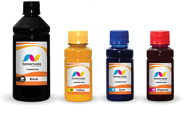 Kit 4 Tinta HP T210 T250 T650 550ml CMYK Pigmentado