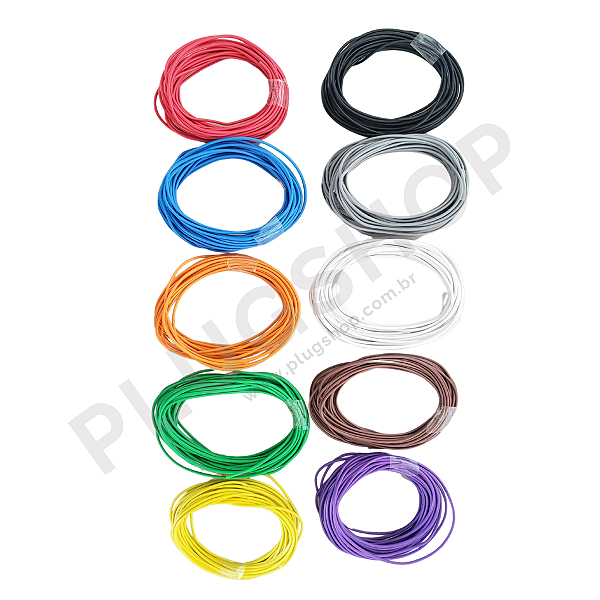 Cabo Flexível 0,20 Cabinho para Eletrônica 100m - 10m p/ cor