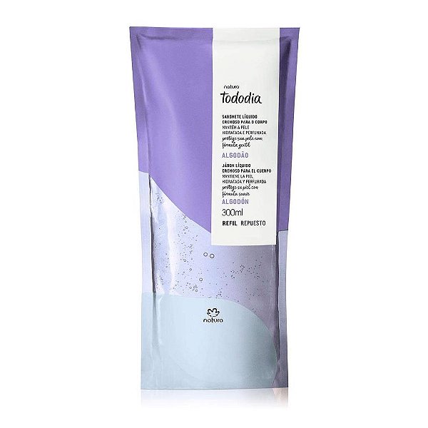 Refil Sabonete Líquido Cremoso para o Corpo Tododia Algodão - 300ml