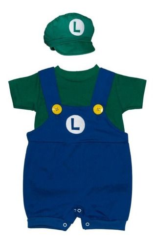 Conjunto Infantil Jardineira Mesversario - Luigi