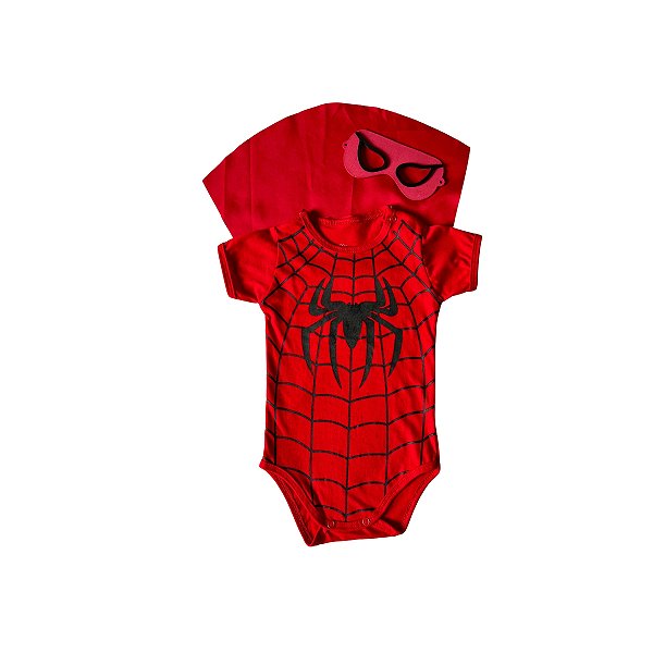Body Aranha com Capa + Brinde Mascara